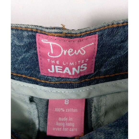 Drew The Limited Women Wide Leg Low Rise Straight Cropped Denim Pants Size 8 - Picture 4 of 12